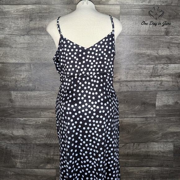 Ruiyige Sleeveless Ruched Polka Dot Dress Size L - Picture 2 of 5